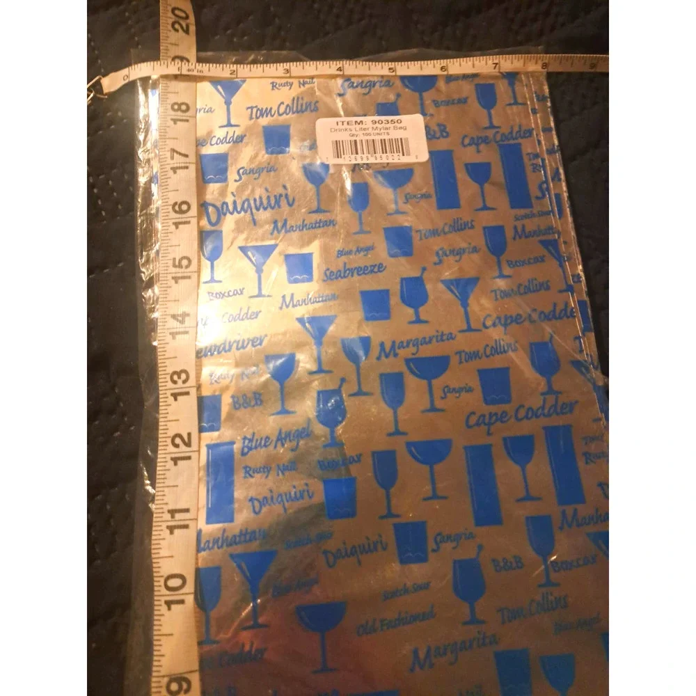 NIB- 100 count Beautiful Mylar Wine-Cordial-Liquor bags Silver